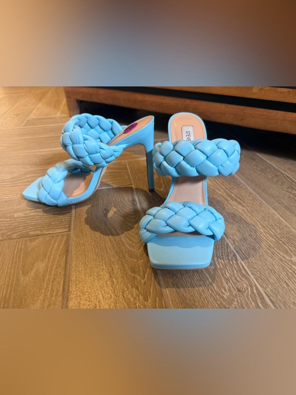 BRAND NEW Steve Madden Braided Light Blue Stiletto Mules